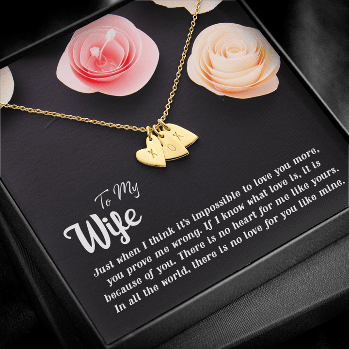 To my Wife-Just when I think Silver Necklace 1heart
