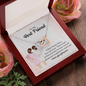 To my best friend - a best friend is like a four-leaf clover Interlocking heart Necklace