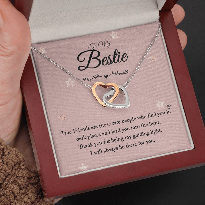 To my bestie-True Friends are those Interlocking heart Necklace