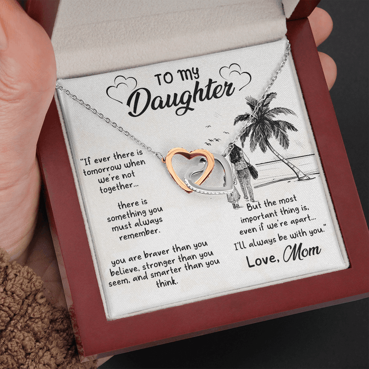 To my daughter wo hearts embellished