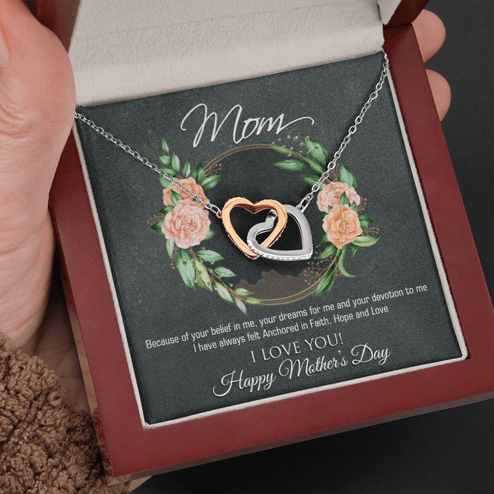 Mothers Day Interlocking heart Necklace