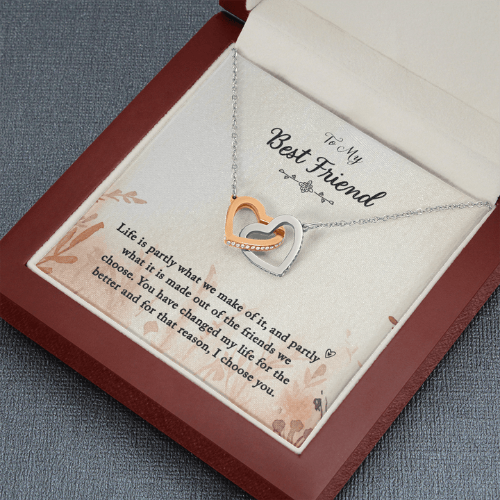 To my Best Friend-Life is partly Two hearts embellished