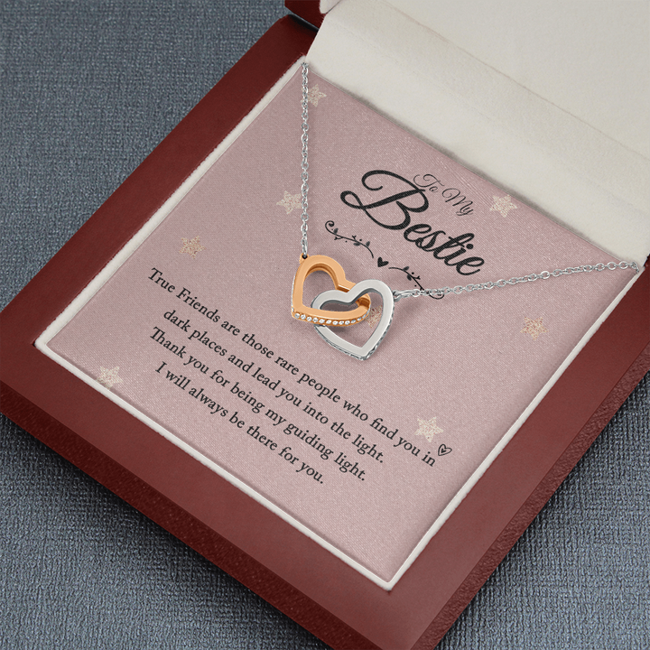 To my bestie-True Friends are those Interlocking heart Necklace