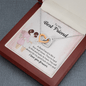 To my best friend - a best friend is like a four-leaf clover Interlocking heart Necklace