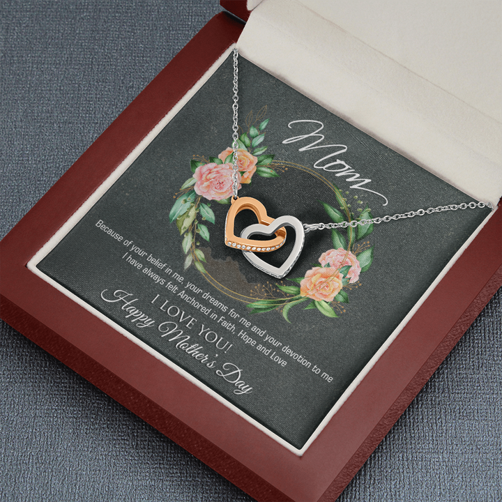 Mothers Day Interlocking heart Necklace