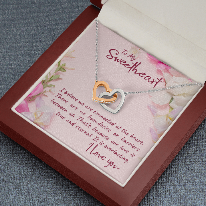 To my sweetheart-I believe Interlocking heart Necklace