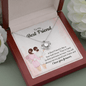 To my best friend - a best friend is like a four-leaf clover love knot necklace