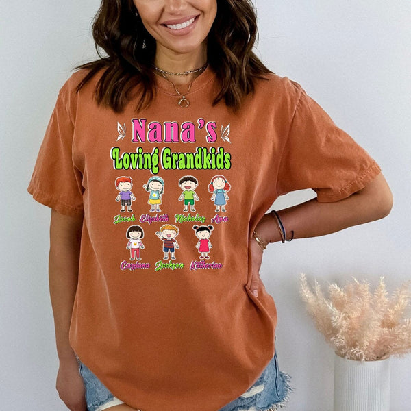 Nana's Loving Grandkids - (Customized your Kids Name With Character)