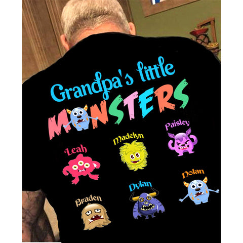 "Grandpa's Little Monsters-Customized Your Grandkids Name.
