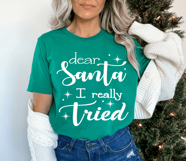 Dear santa i really tried - Bella Canvas