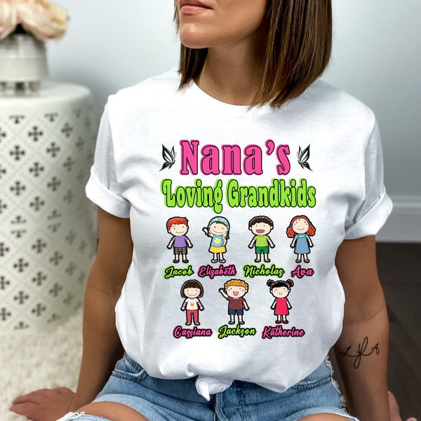 Nana's Loving Grandkids - (Customized your Kids Name With Character)