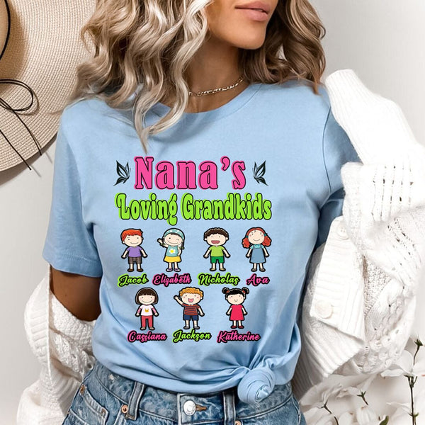 Nana's Loving Grandkids - (Customized your Kids Name With Character)