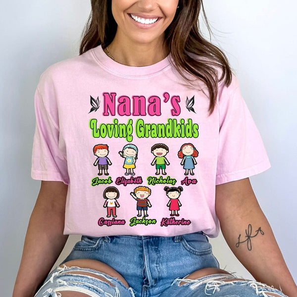 Nana's Loving Grandkids - (Customized your Kids Name With Character)