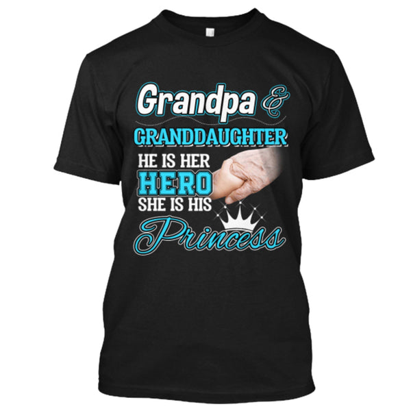 Grandpa & His Little Princess T-shirt. Happy Grandparents day.