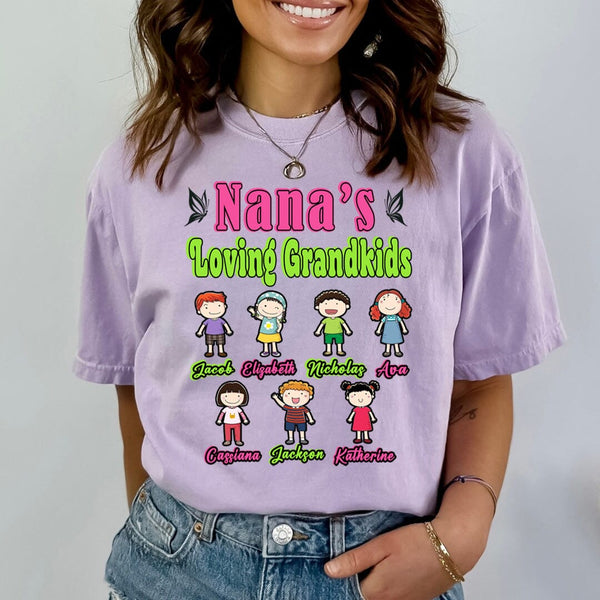 Nana's Loving Grandkids - (Customized your Kids Name With Character)