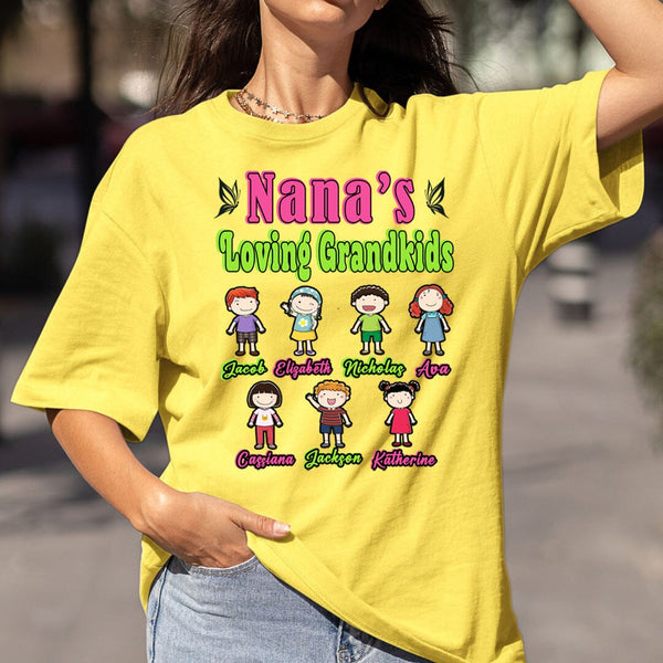 Nana's Loving Grandkids - (Customized your Kids Name With Character)