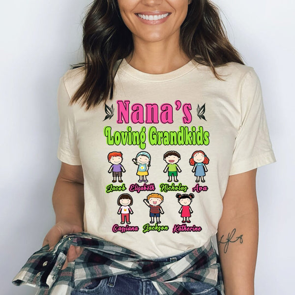 Nana's Loving Grandkids - (Customized your Kids Name With Character)