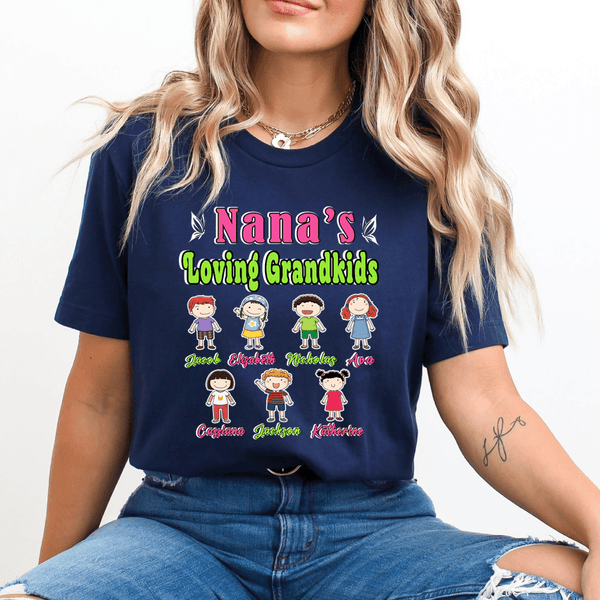 Nana's Loving Grandkids - (Customized your Kids Name With Character)