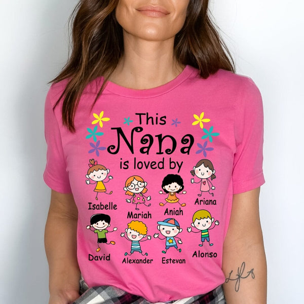 "This Nana is loved by...", Customized Your Grandkids Names.
