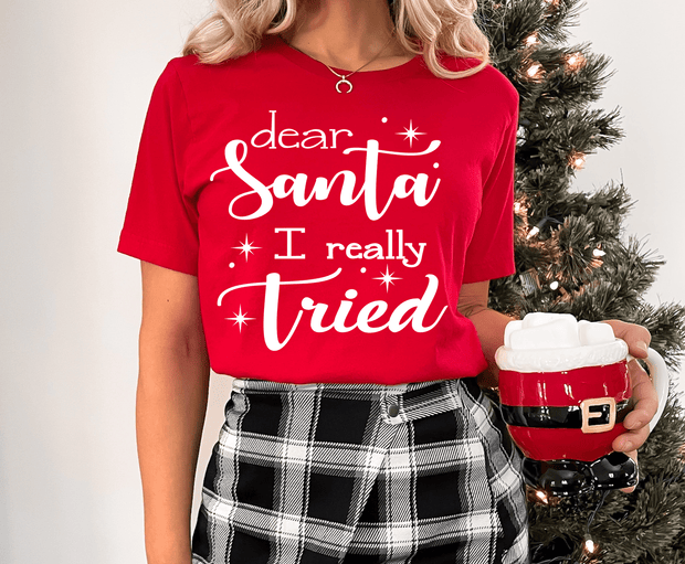 Dear santa i really tried - Bella Canvas