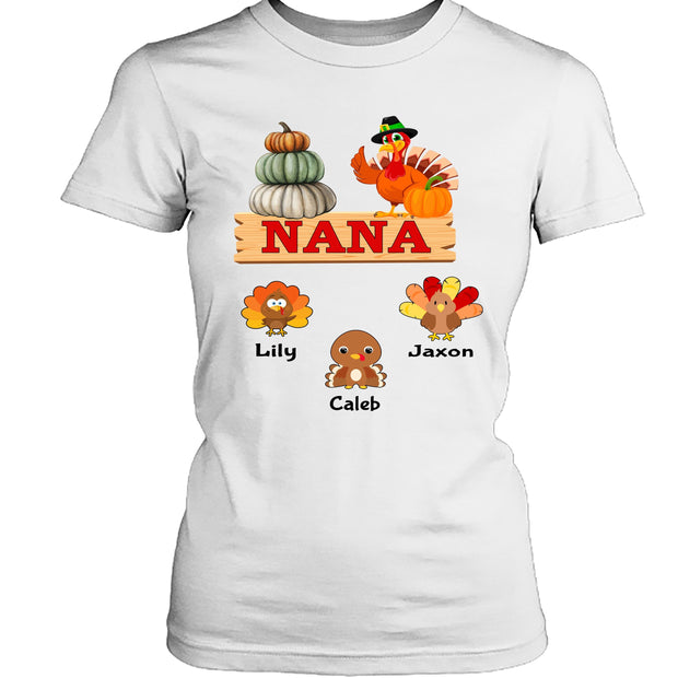 Nana Turkeys - Customized Your kids/Grandkids Name