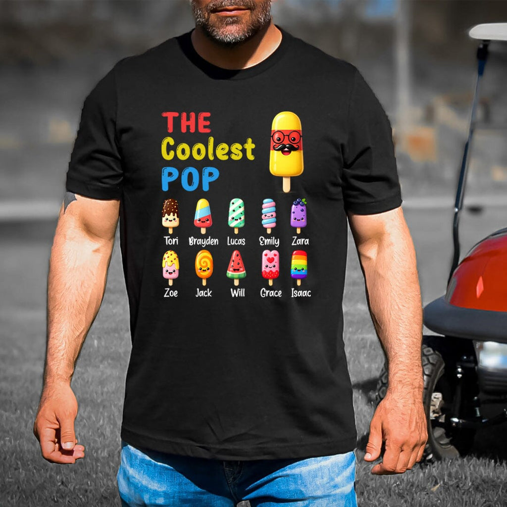The Coolest Pop - Men's T-Shirt (Customized your kids Name and Nick Name)