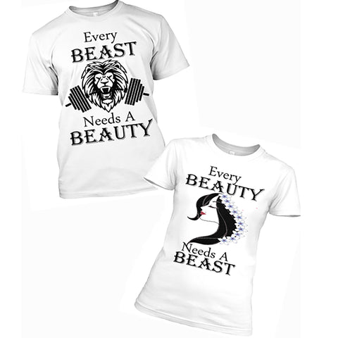 BEAUTY AND THE BEAST MODE T-SHIRTS FOR COUPLE