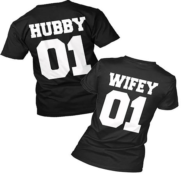 HUBBY-WIFEY NUMBERING T-SHIRTS FOR COUPLE