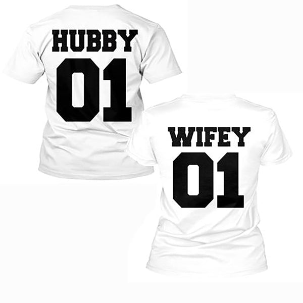 HUBBY-WIFEY NUMBERING T-SHIRTS FOR COUPLE