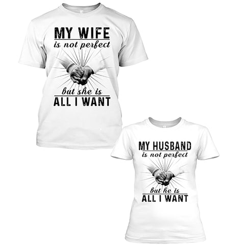 ALL I NEED IS YOU HUSBAND WIFE T-SHIRTS, ON SUMMER SALE
