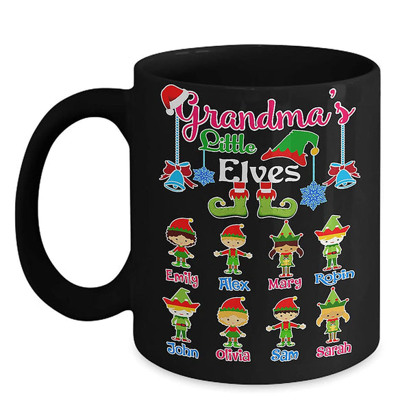 "Hot Coffee with Grandkids" Custom "Elves mug" Christmas Special