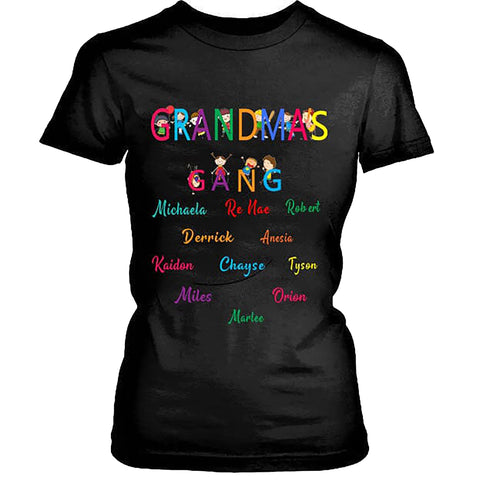 "GRANDMAS GANG", Customized Your Grandkids Or kids Name.