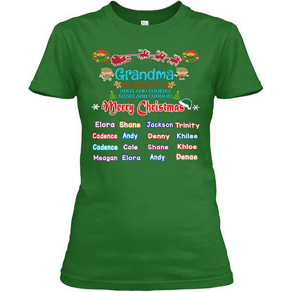 Merry Christmas New Edition Kids names upto 40 (Most Grandmas Buy 2 or more)Special edition Red and Green