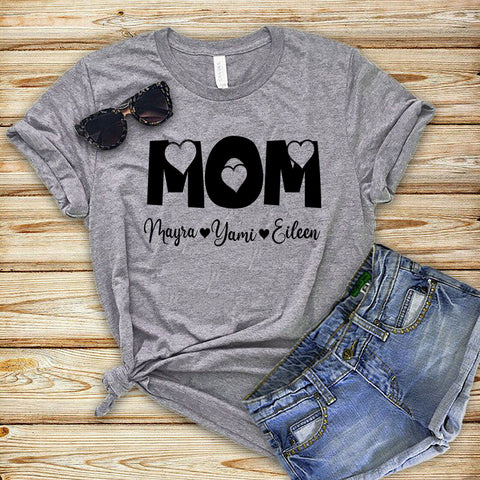 Mom Hearts - Customized Your Kids Name