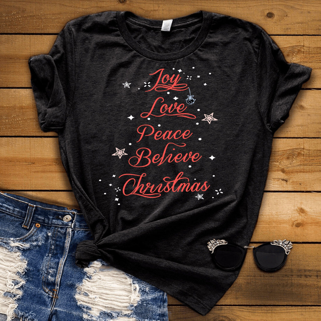 "Joy Love Peace Believe Christmas"