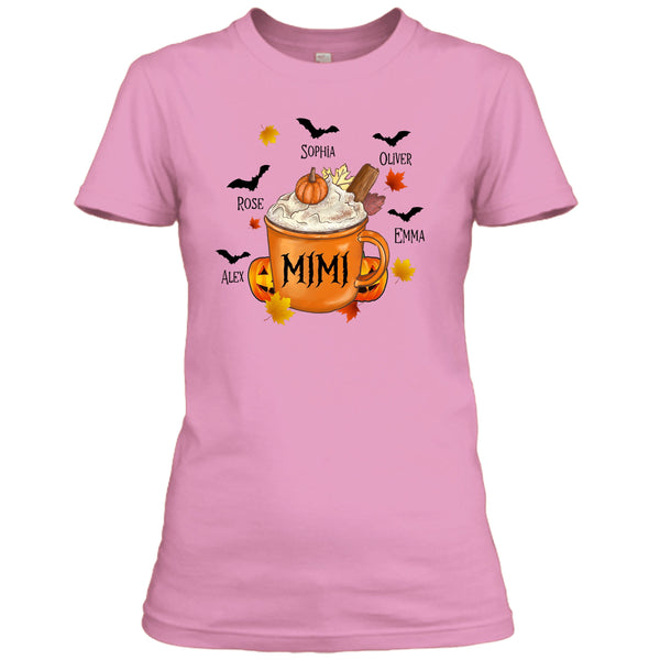 Halloween Latte With Kids Name - T-Shirt