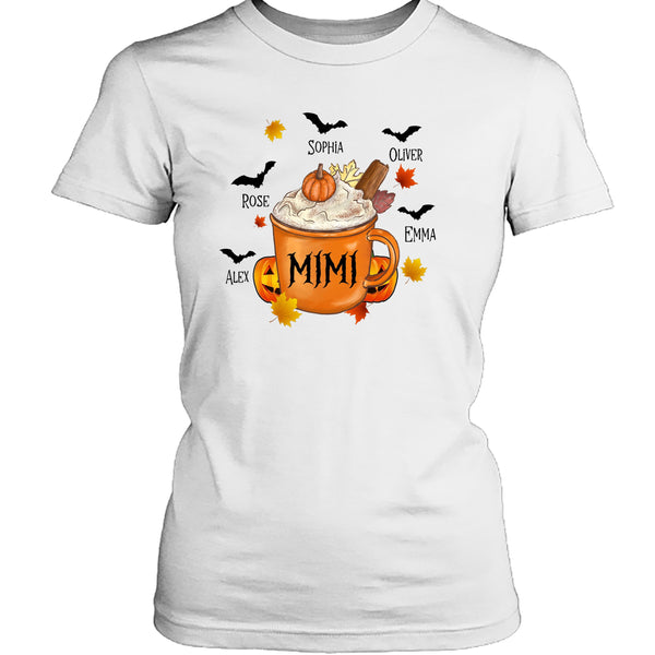 Halloween Latte With Kids Name - T-Shirt