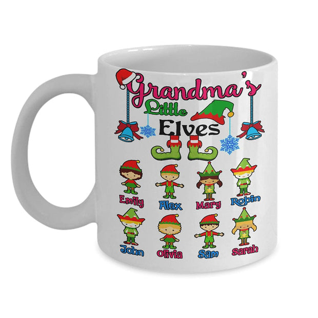 "Hot Coffee with Grandkids" Custom "Elves mug" Christmas Special
