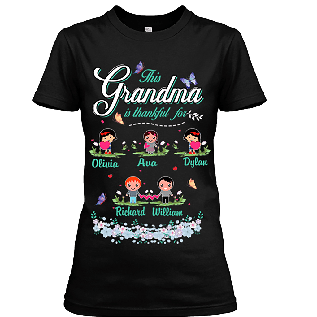 " This Grandma Is Thankful For.... ", Special Tee For Thanks Giving
