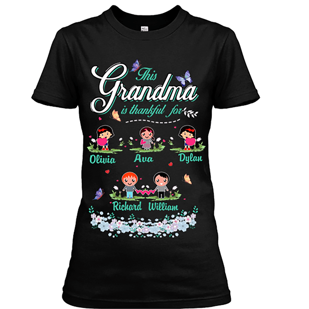 " This Grandma Is Thankful For.... ", Special Tee For Thanks Giving