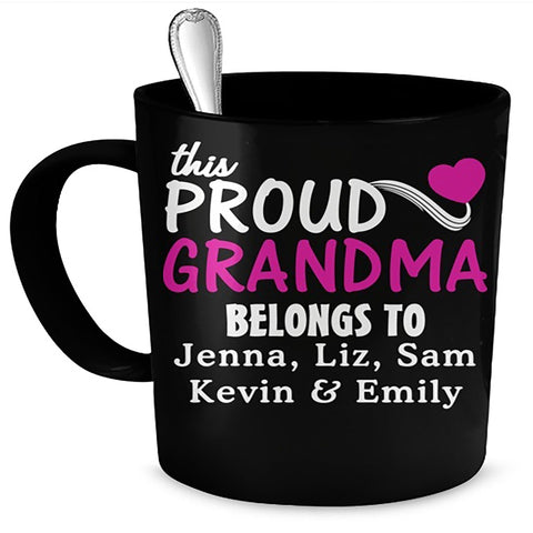 "Coffee with Grandkids" Custom Proud Grandma Mug