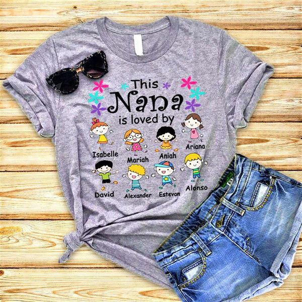 "This Nana is loved by...", Customized Your Grandkids Names.