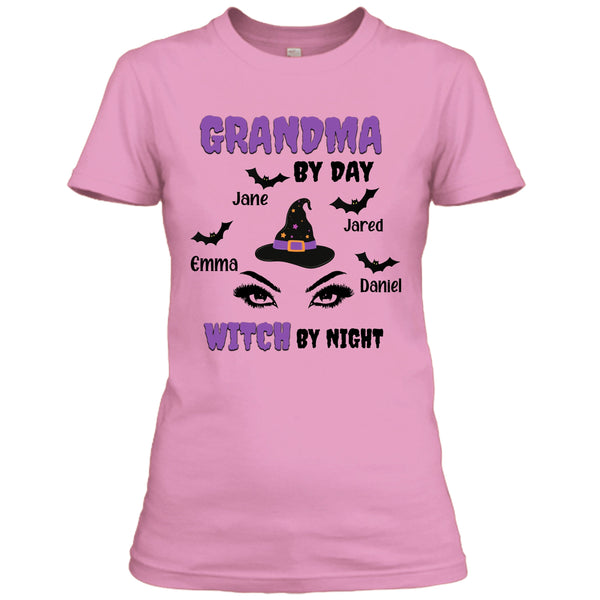 Grandma By Day -Customized Your kids/Grandkids Name On Your T-shirt.