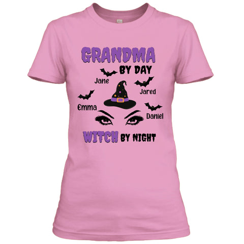 Grandma By Day -Customized Your kids/Grandkids Name On Your T-shirt.