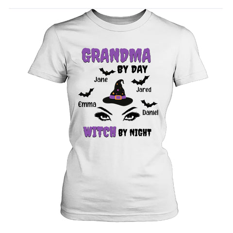 Grandma By Day -Customized Your kids/Grandkids Name On Your T-shirt.