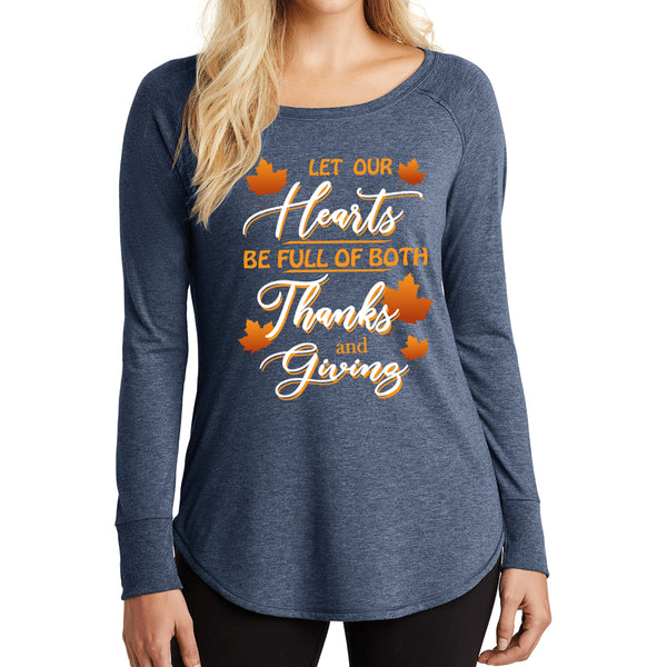 "THANKS AND GIVING"- Stylish Long-Sleeve Tee