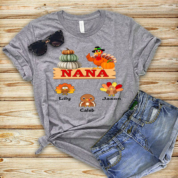 Nana Turkeys - Customized Your kids/Grandkids Name