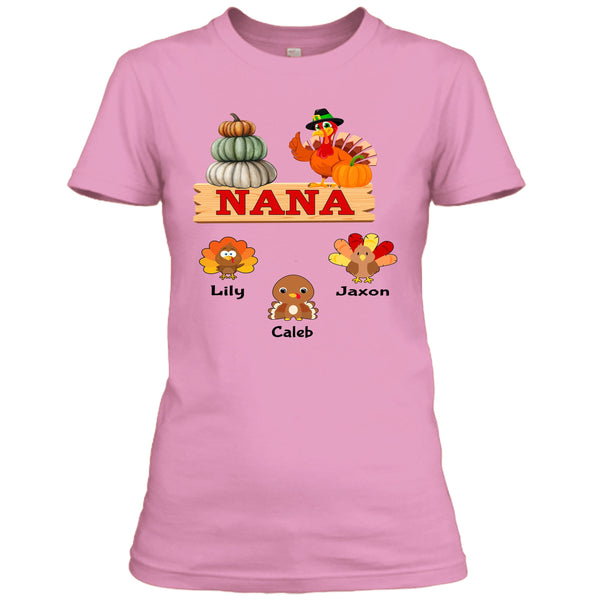 Nana Turkeys - Customized Your kids/Grandkids Name