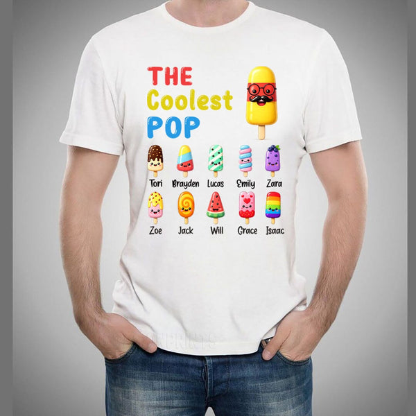 The Coolest Pop - Men's T-Shirt (Customized your kids Name and Nick Name)