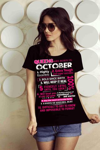 10 REASONS QUEENS ARE BORN IN OCTOBER, GET BIRTHDAY BASH 50% OFF PLUS (FLAT SHIPPING) - LA Shirt Company